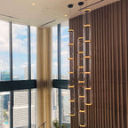 Cylindrical LED Ceiling Suspension Light Lighting Lobby