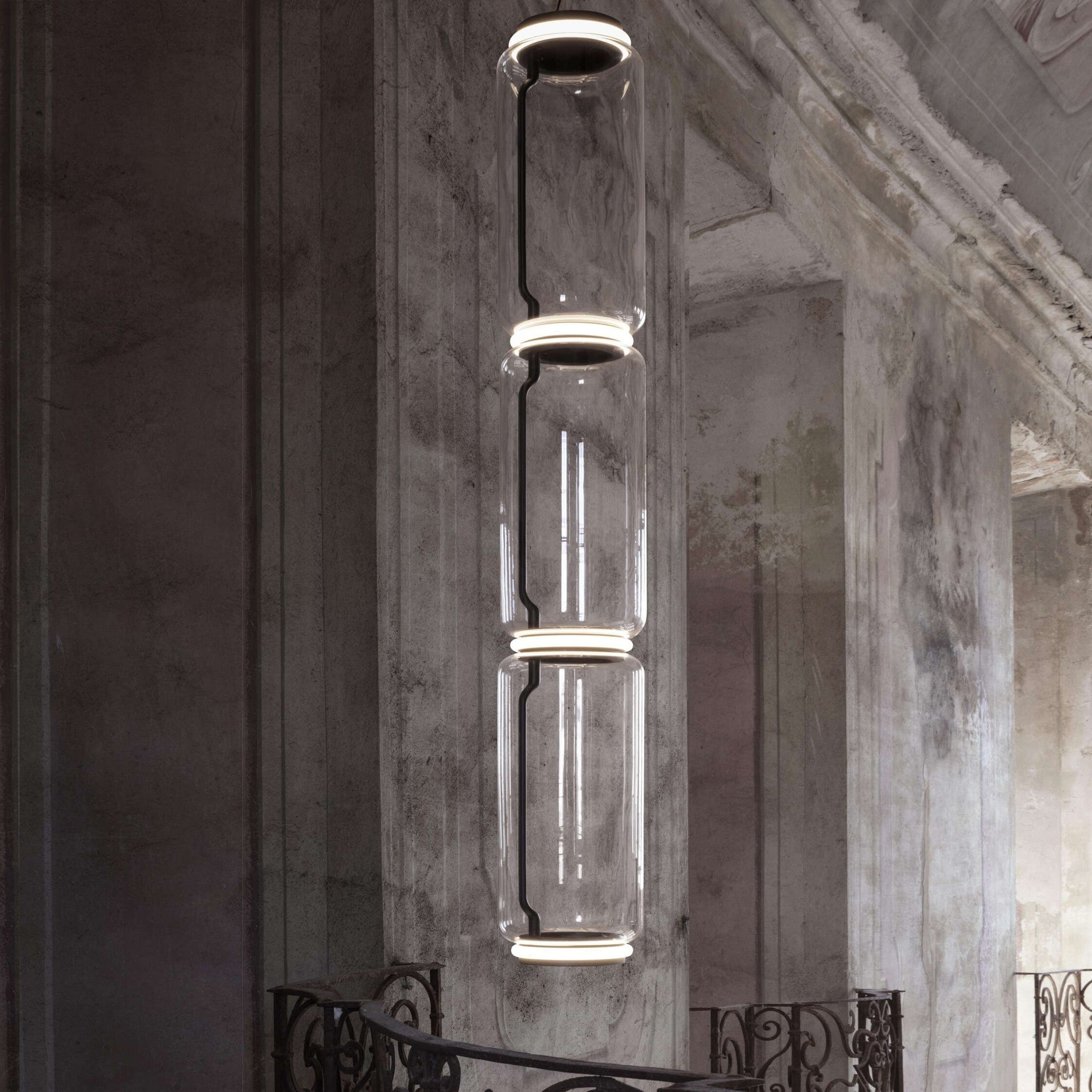 Cylindrical LED Ceiling Suspension Light Lighting Lobby