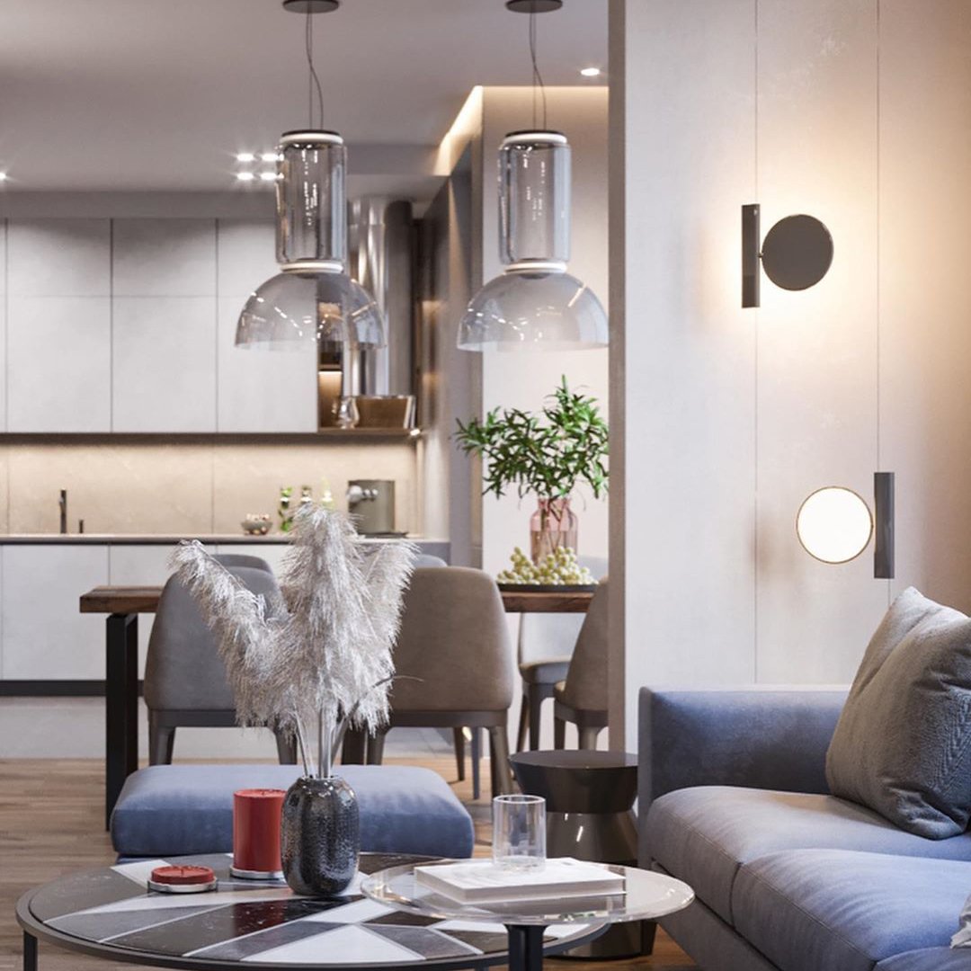 Cylindrical LED Ceiling Suspension Light Lighting Lobby