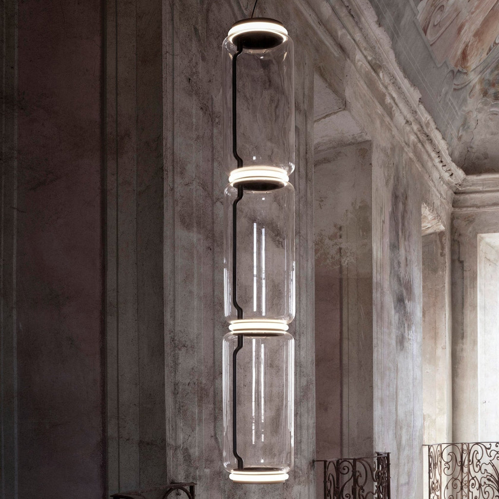 Cylindrical LED Ceiling Suspension Light Lighting Lobby