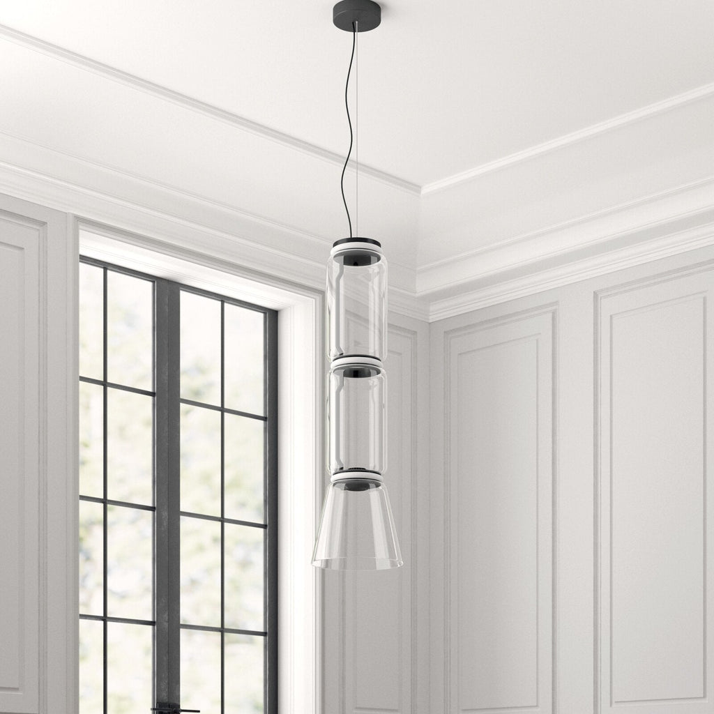 Cylindrical LED Ceiling Suspension Light Lighting Lobby
