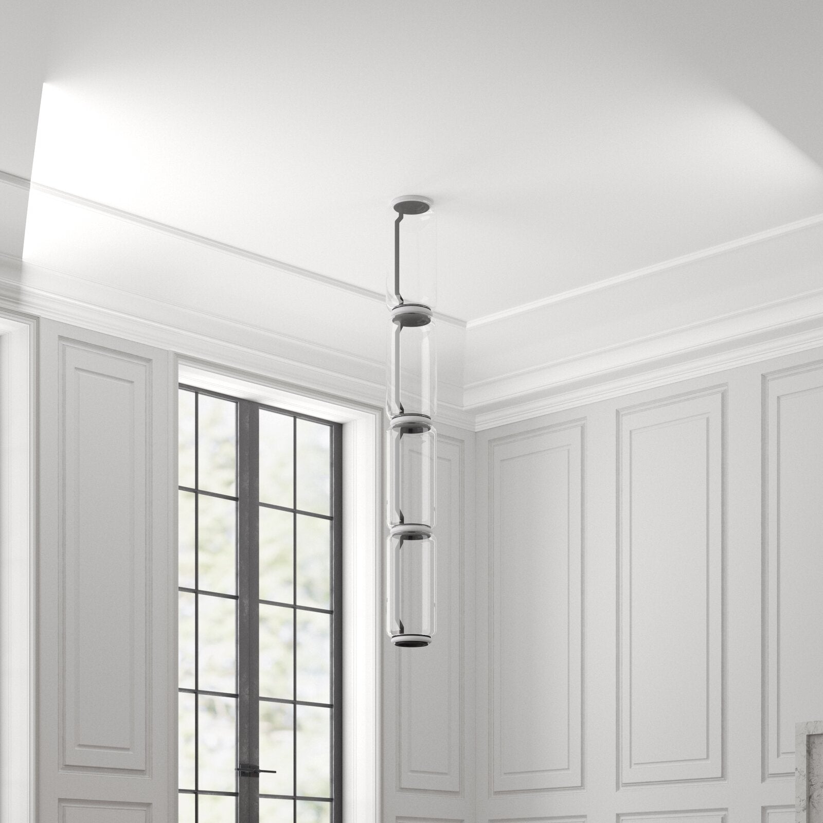 Cylindrical LED Ceiling Suspension Light Lighting Lobby