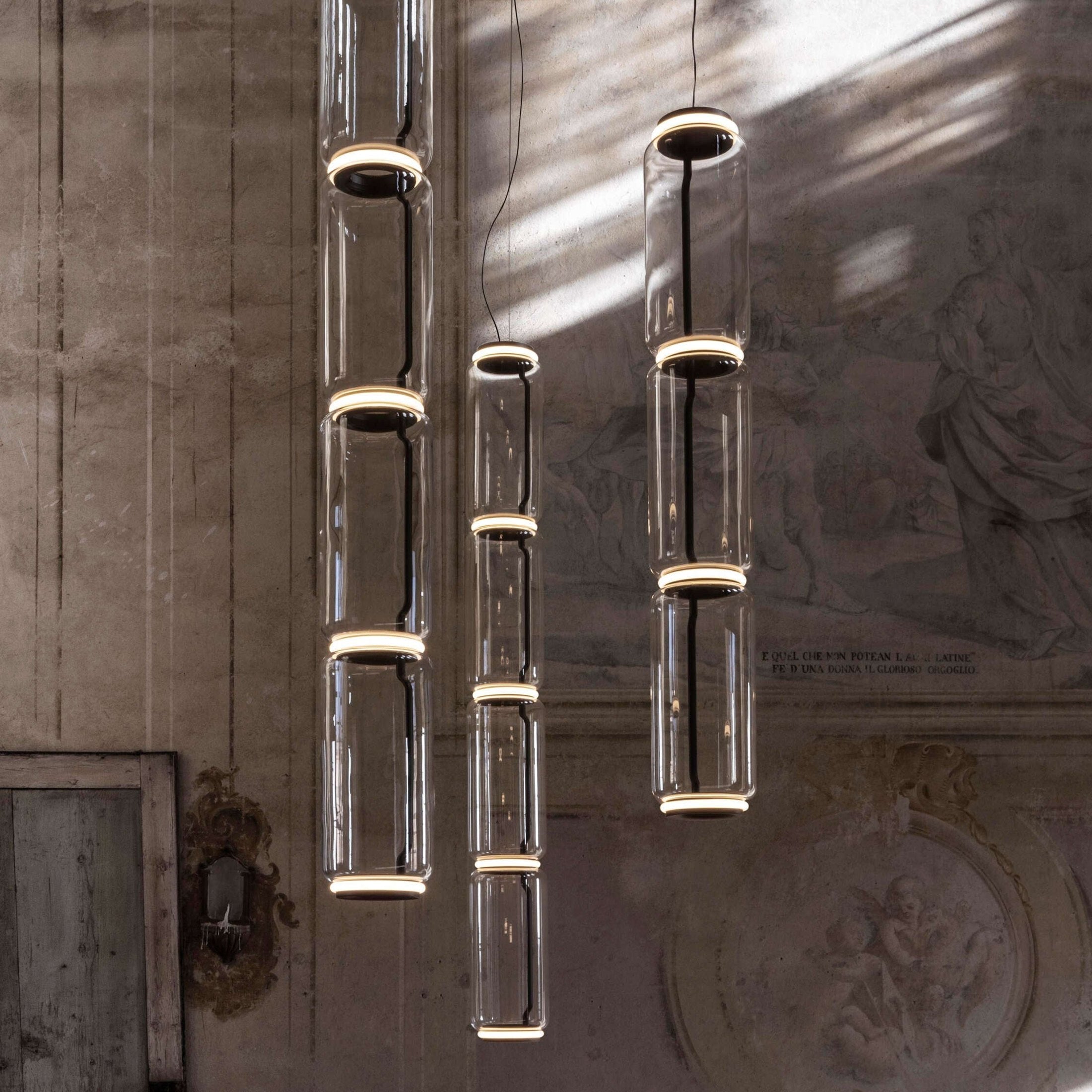 Cylindrical LED Ceiling Suspension Light Lighting Lobby