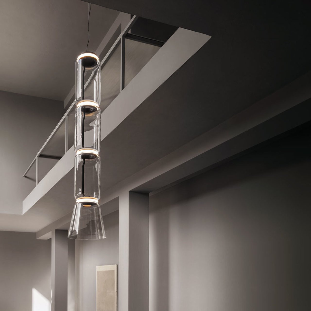 Cylindrical LED Ceiling Suspension Light Lighting Lobby