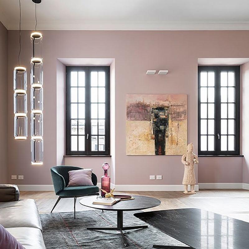 Cylindrical LED Ceiling Suspension Light Lighting Lobby