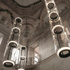 Cylindrical LED Ceiling Suspension Light Lighting Lobby