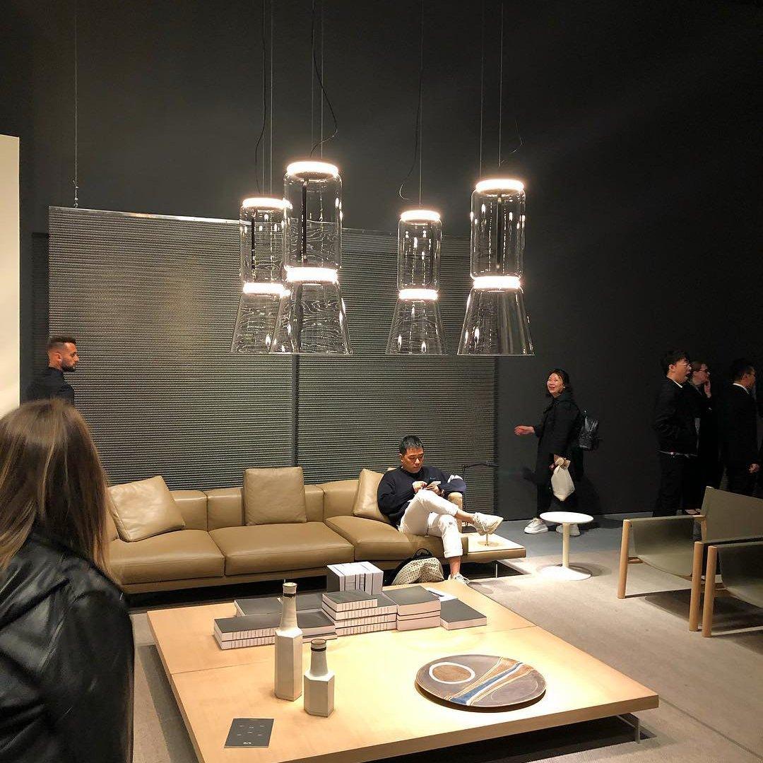 Cylindrical LED Ceiling Suspension Light Lighting Lobby