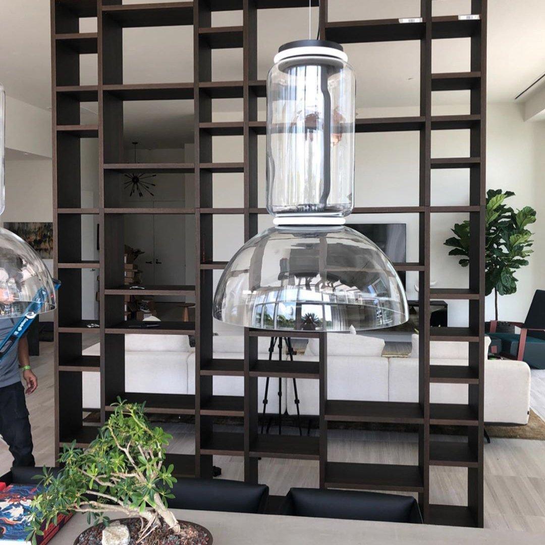 Cylindrical LED Ceiling Suspension Light Lighting Lobby