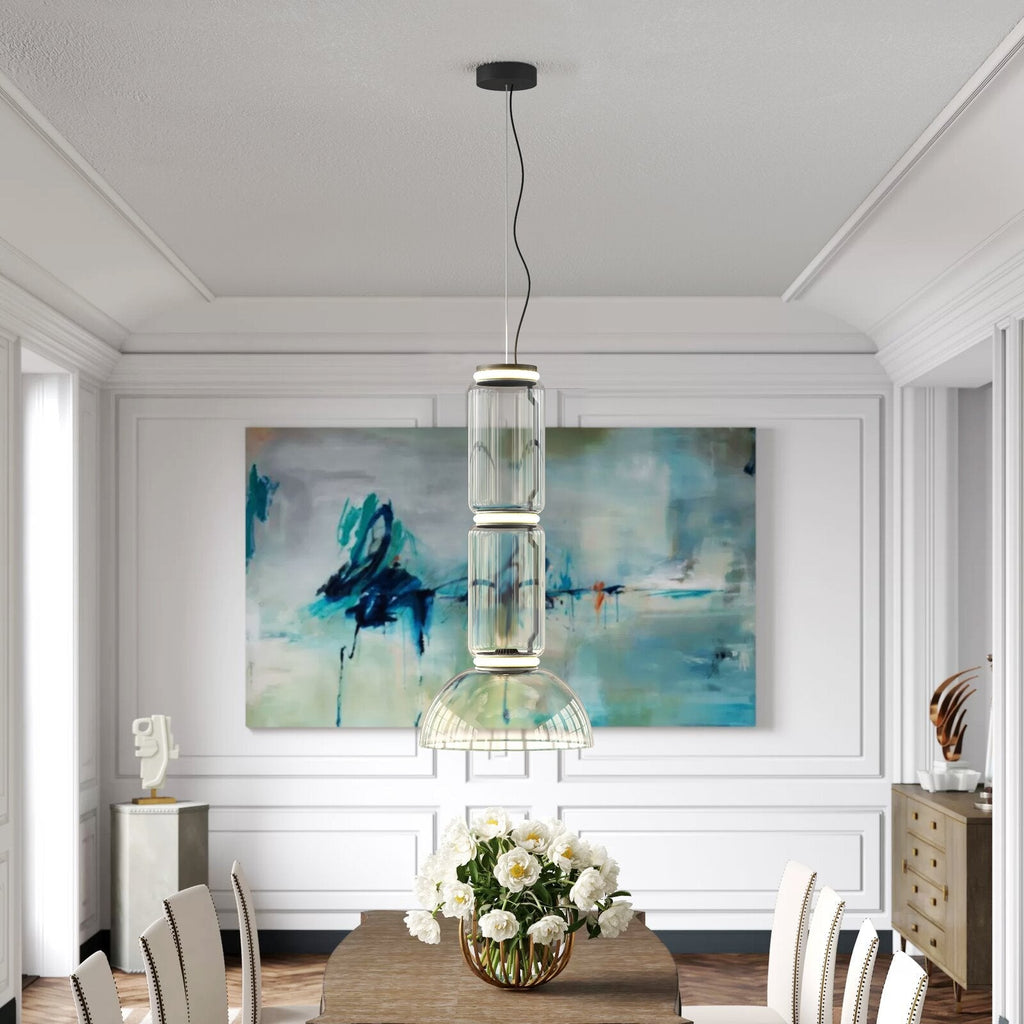 Cylindrical LED Ceiling Suspension Light Lighting Lobby