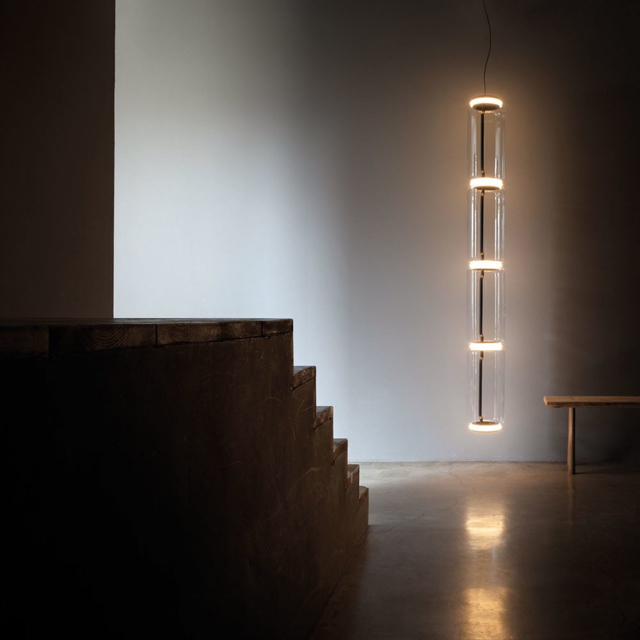 Cylindrical LED Ceiling Suspension Light Lighting Lobby