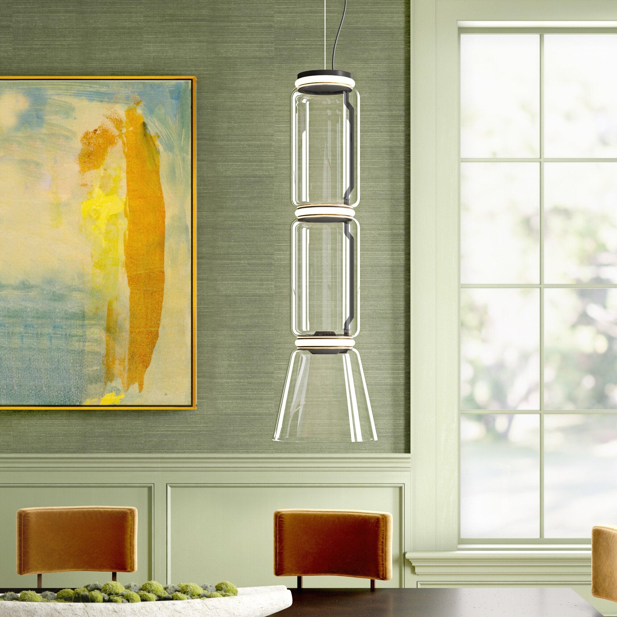 Cylindrical LED Ceiling Suspension Light Lighting Lobby