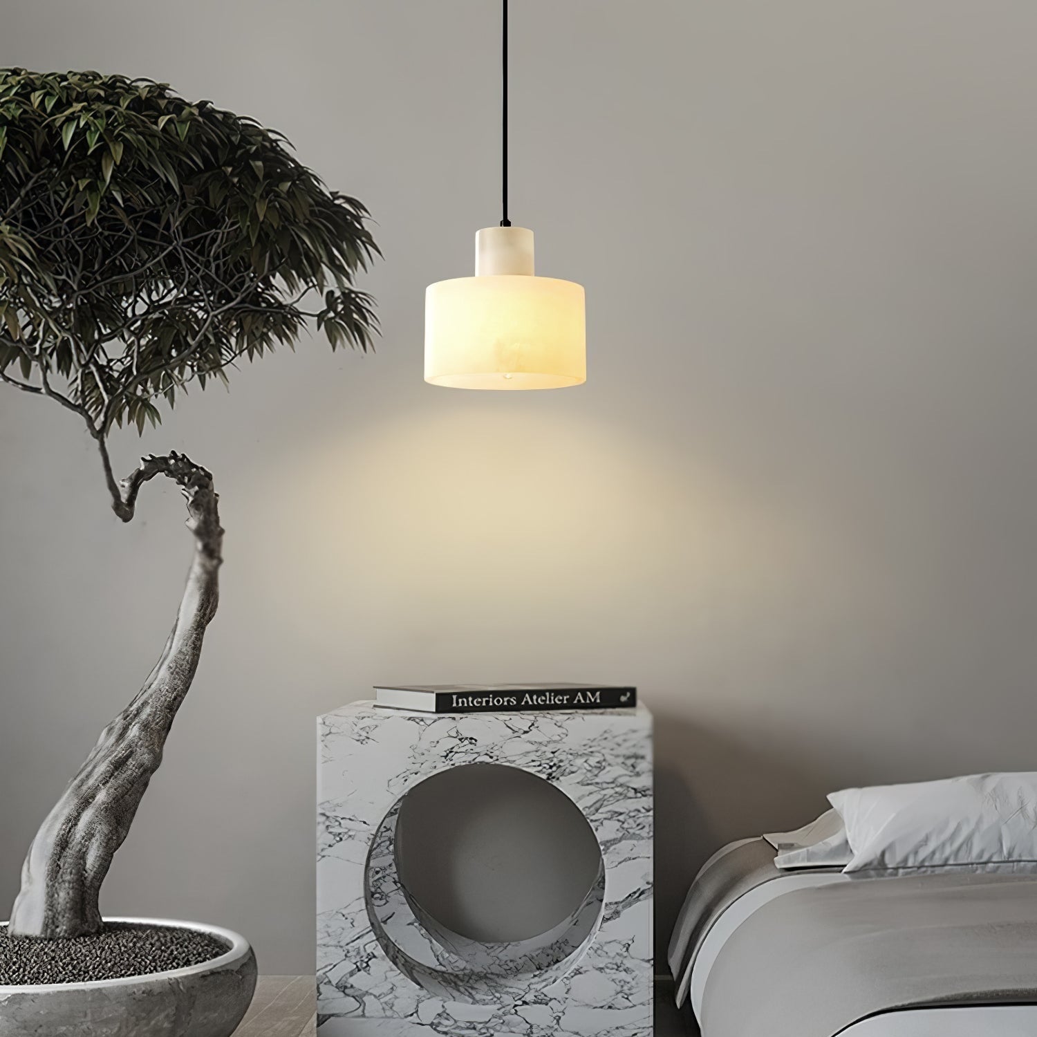 Cyls Alabaster Ceiling Suspension Lamp Lighting Lobby