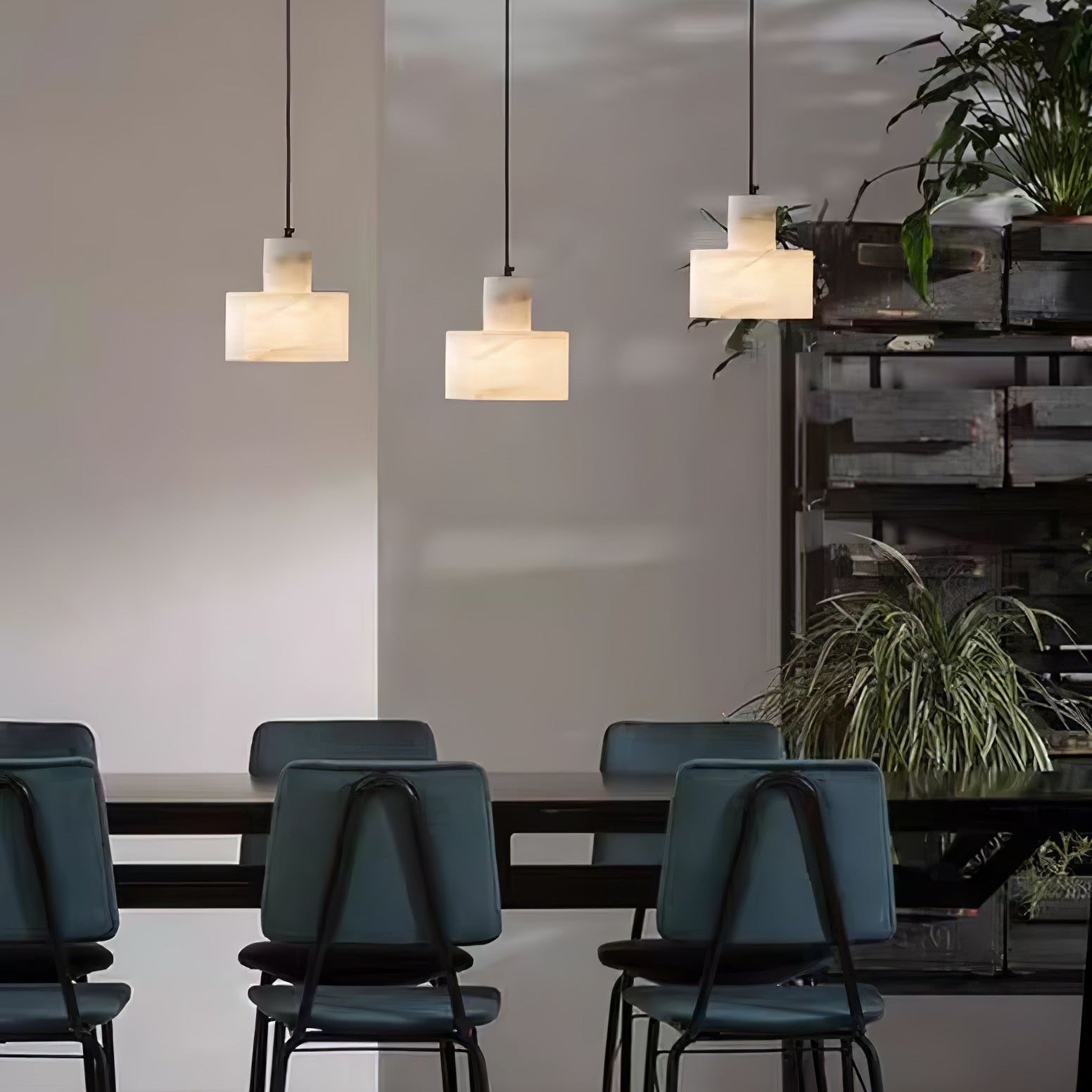 Cyls Alabaster Ceiling Suspension Lamp Lighting Lobby