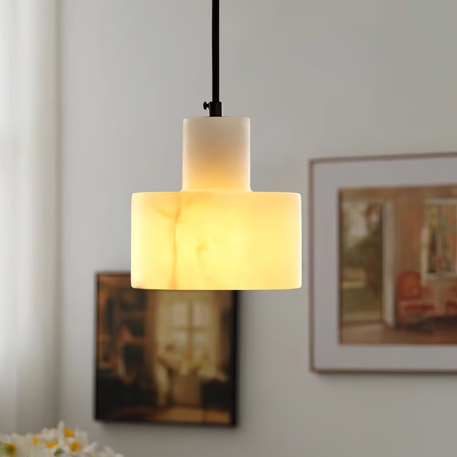 Cyls Alabaster Ceiling Suspension Lamp Lighting Lobby
