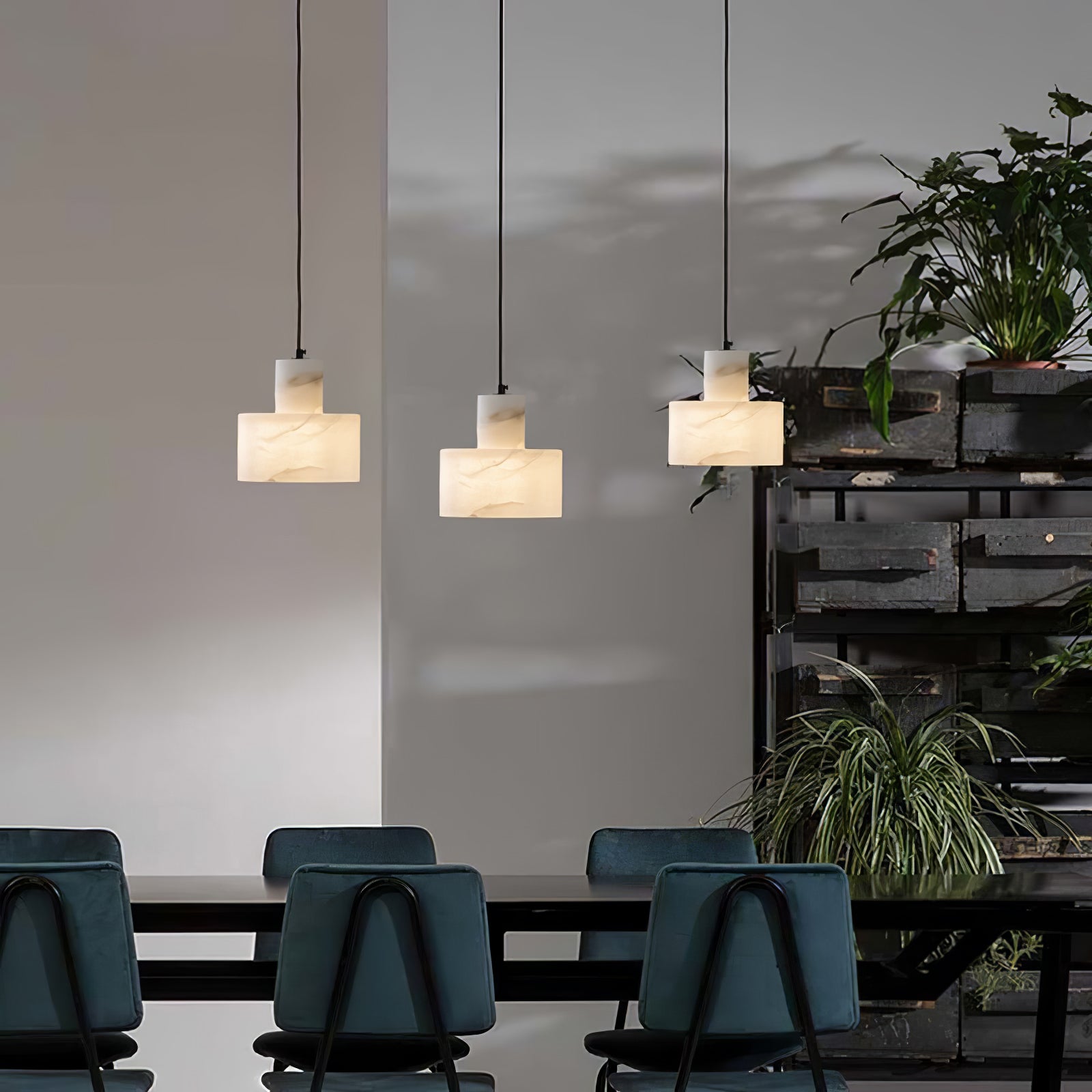 Cyls Alabaster Ceiling Suspension Lamp Lighting Lobby