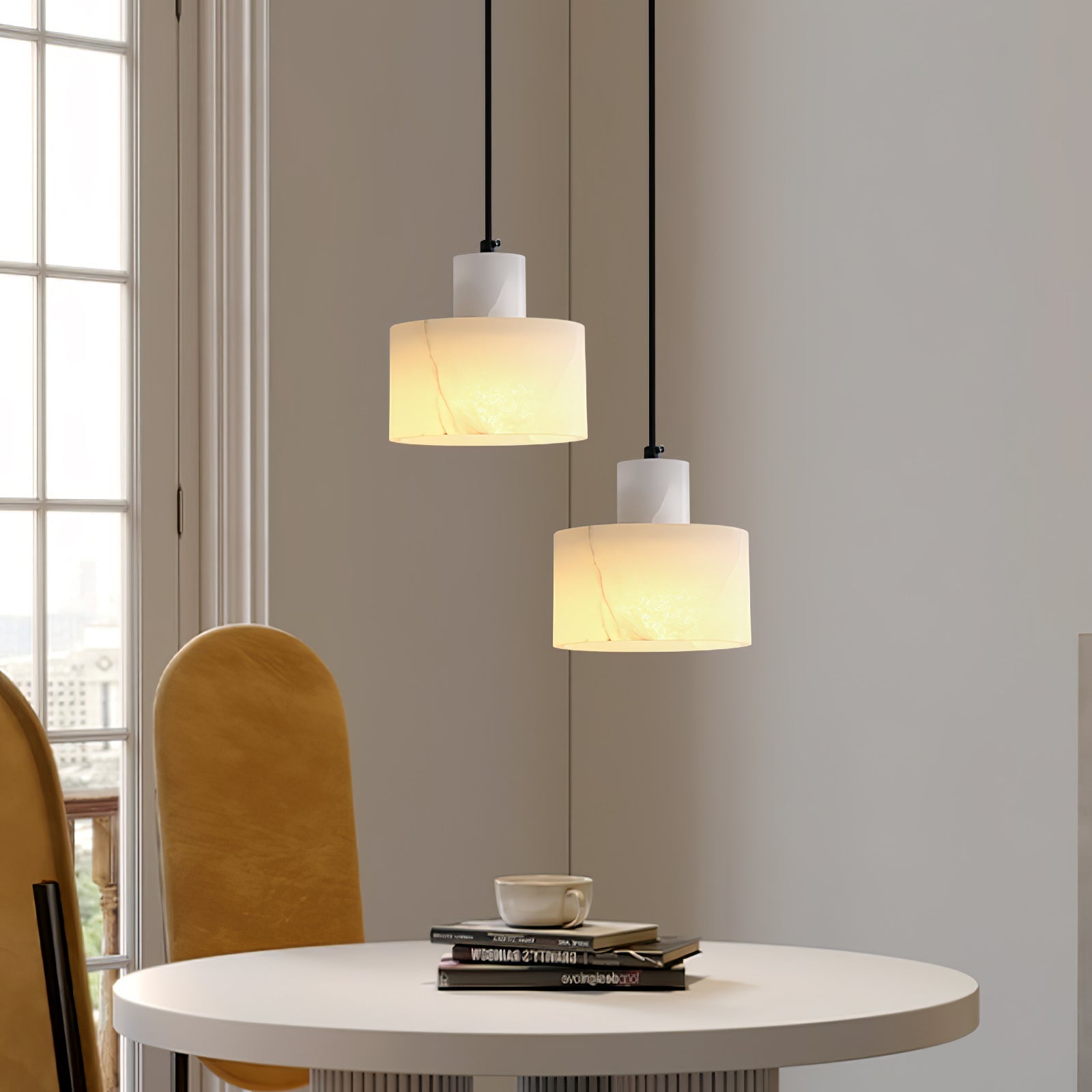 Cyls Alabaster Ceiling Suspension Lamp Lighting Lobby