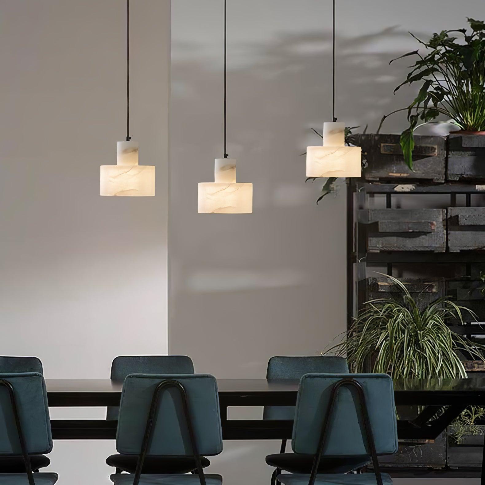 Cyls Alabaster Ceiling Suspension Lamp Lighting Lobby