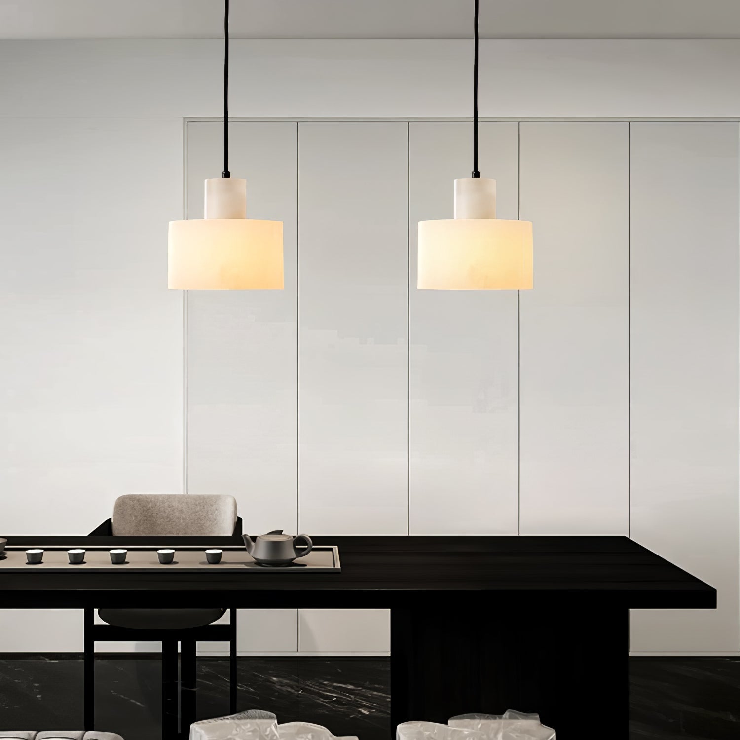 Cyls Alabaster Ceiling Suspension Lamp Lighting Lobby