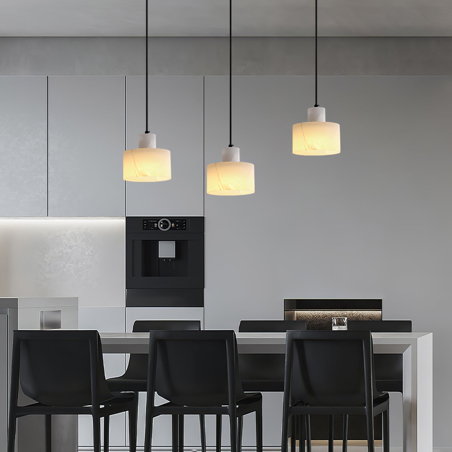 Cyls Alabaster Ceiling Suspension Lamp Lighting Lobby