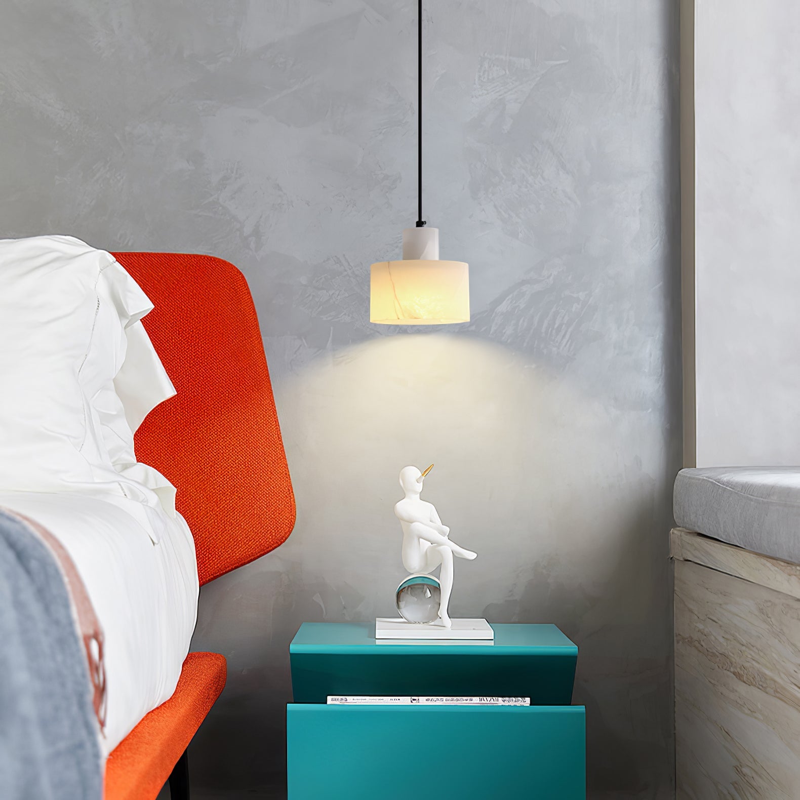 Cyls Alabaster Ceiling Suspension Lamp Lighting Lobby