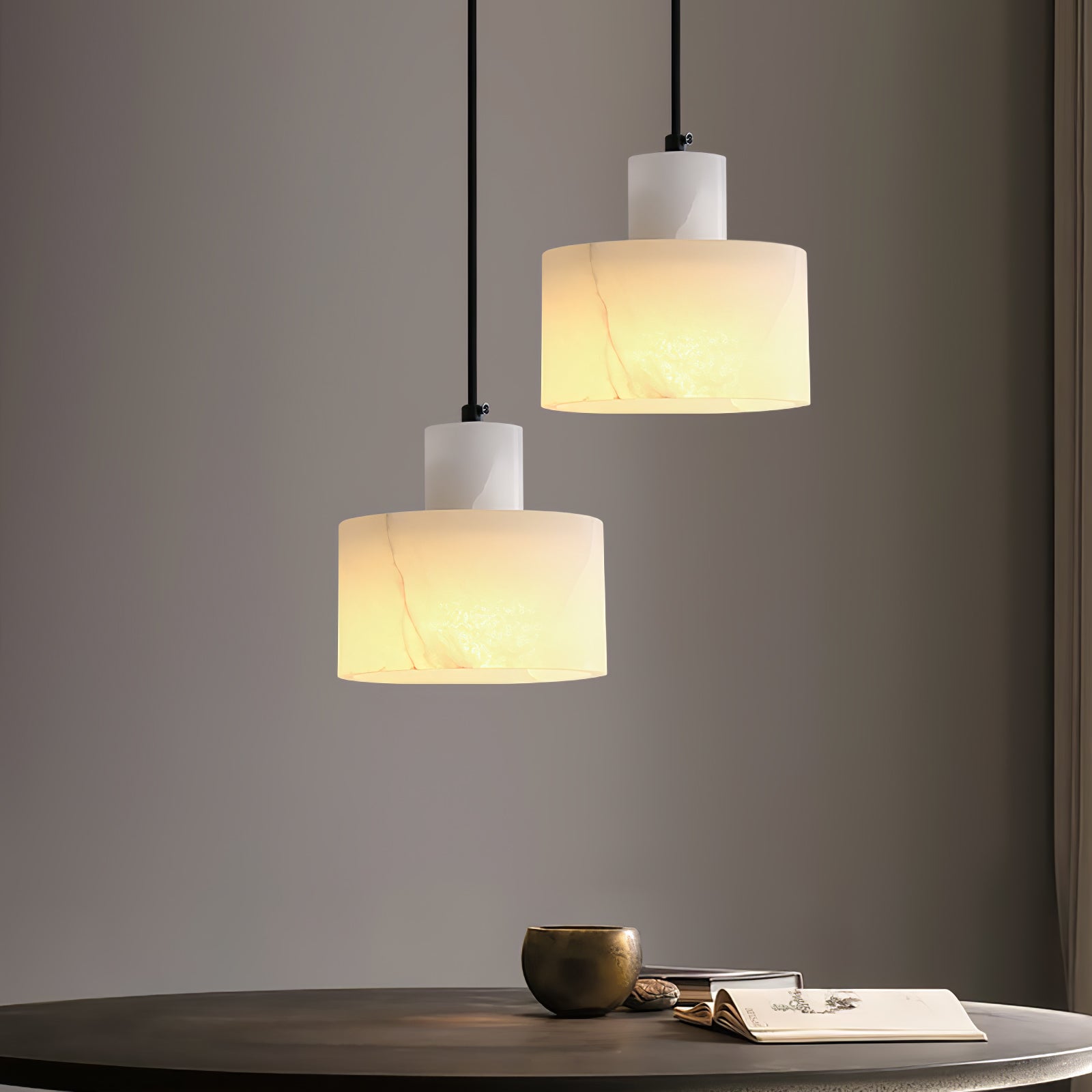 Cyls Alabaster Ceiling Suspension Lamp Lighting Lobby