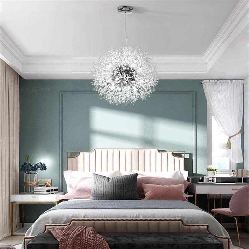 Dandelion Crystal Ceiling Pendant Lighting Lobby