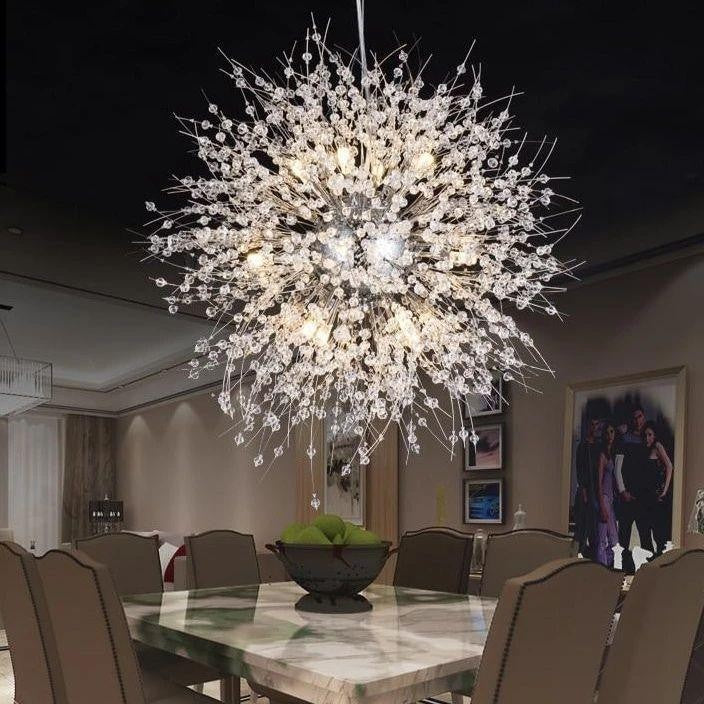Dandelion Crystal Ceiling Pendant Lighting Lobby
