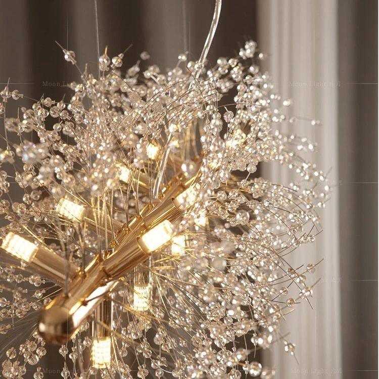 Dandelion Crystal Ceiling Pendant Lighting Lobby