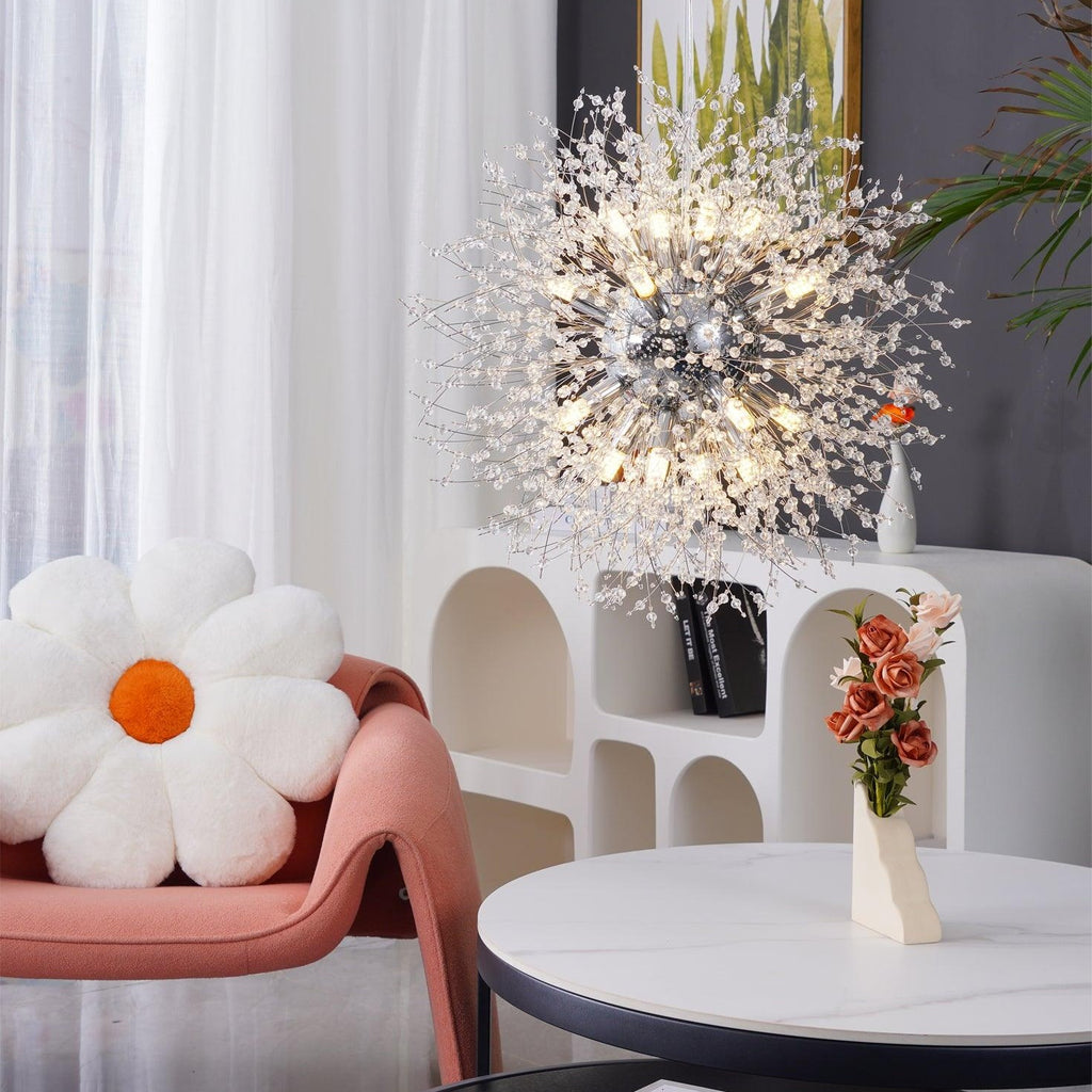 Dandelion Crystal Ceiling Pendant Lighting Lobby