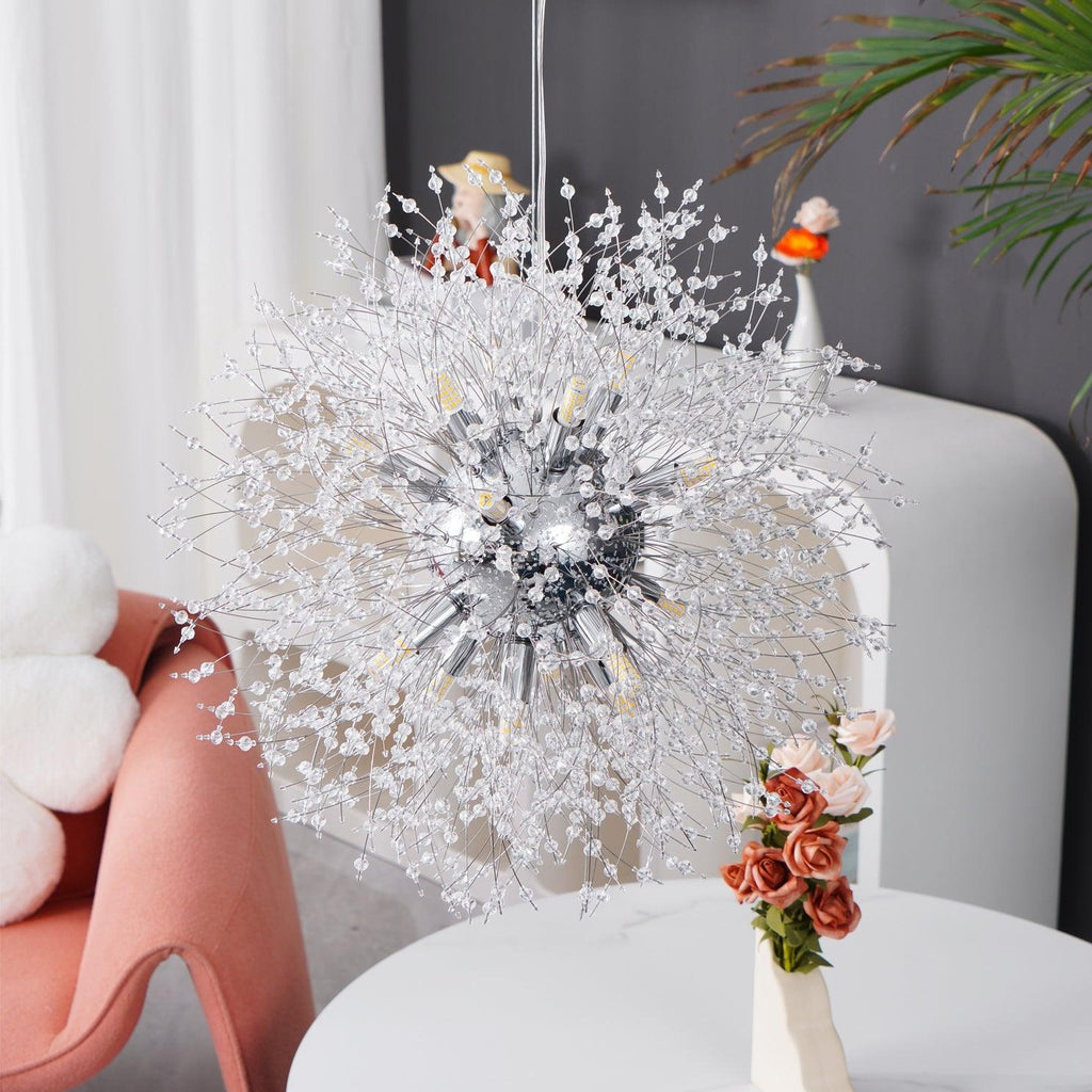 Dandelion Crystal Ceiling Pendant Lighting Lobby