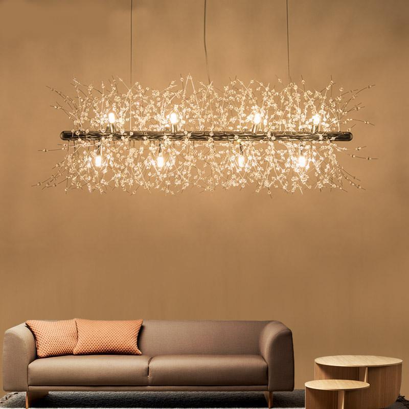 Dandelion Crystal Ceiling Pendant Lighting Lobby
