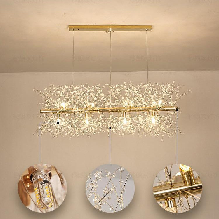 Dandelion Crystal Ceiling Pendant Lighting Lobby