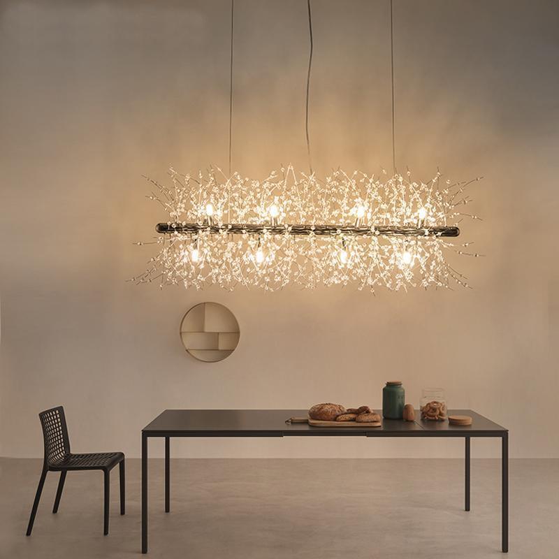 Dandelion Crystal Ceiling Pendant Lighting Lobby