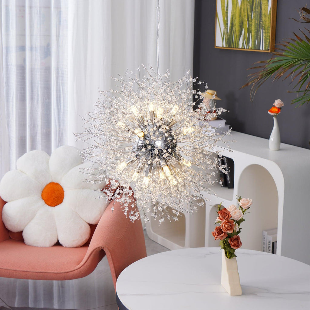 Dandelion Crystal Ceiling Pendant Lighting Lobby