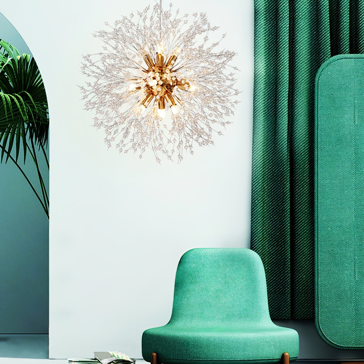 Dandelion Crystal Ceiling Pendant Lighting Lobby