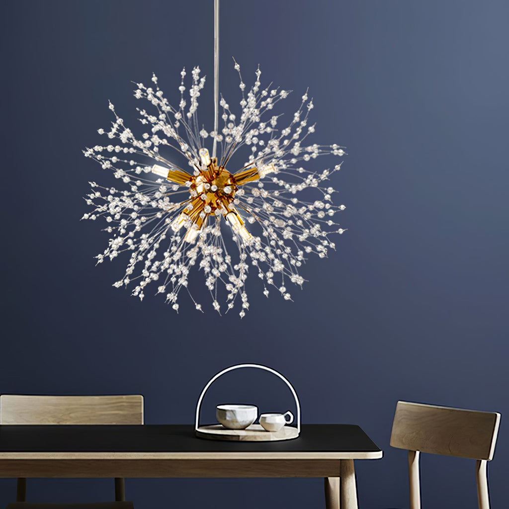 Dandelion Crystal Ceiling Pendant Lighting Lobby