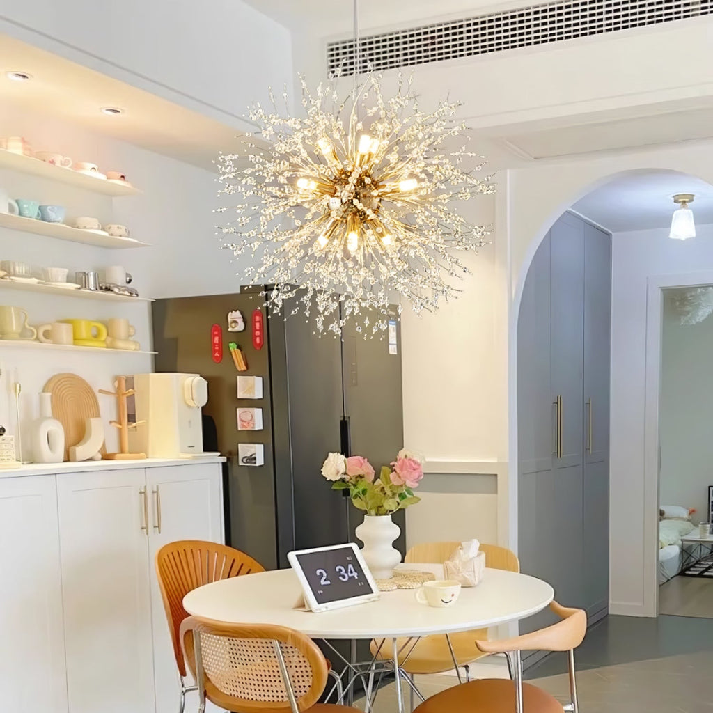 Dandelion Crystal Ceiling Pendant Lighting Lobby