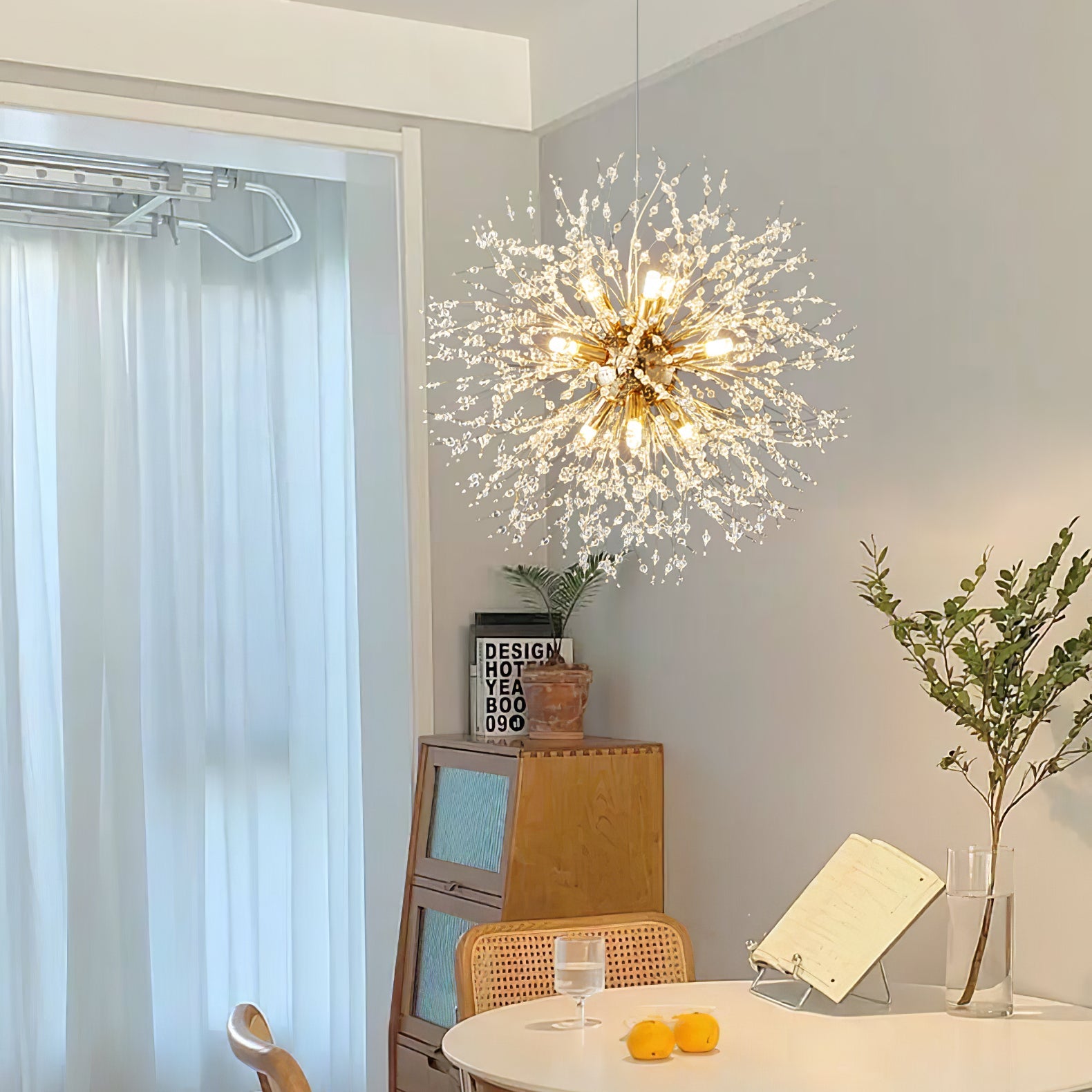 Dandelion Crystal Ceiling Pendant Lighting Lobby