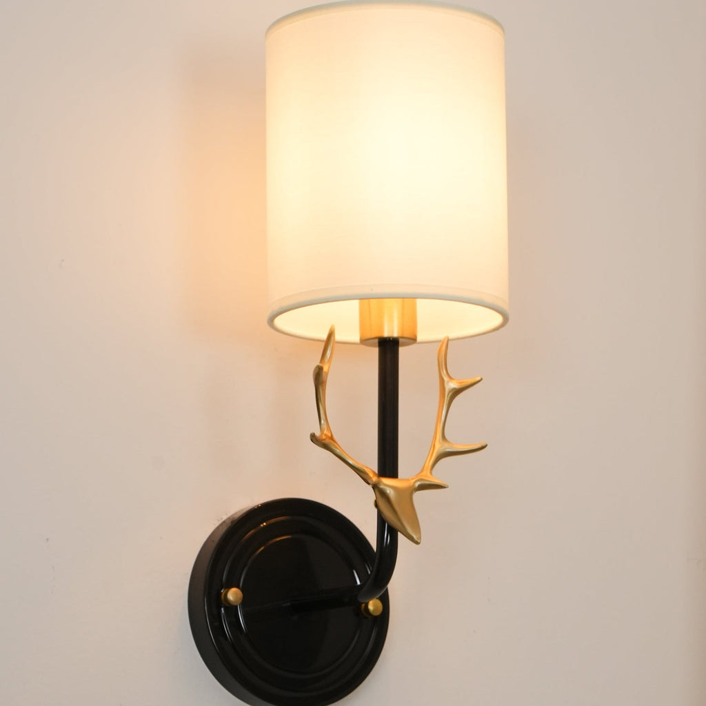 Deer Head Brass Wall Sconce Lighting Lobby