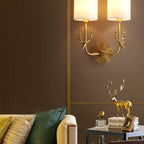 Deer Head Brass Wall Sconce Lighting Lobby