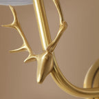 Deer Head Brass Wall Sconce Lighting Lobby