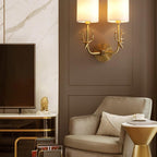 Deer Head Brass Wall Sconce Lighting Lobby