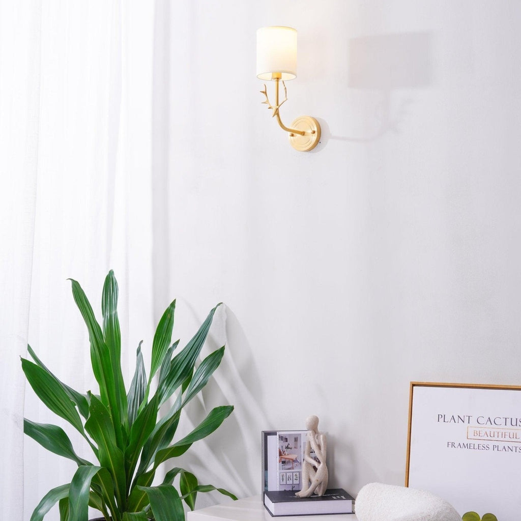 Deer Head Brass Wall Sconce Lighting Lobby