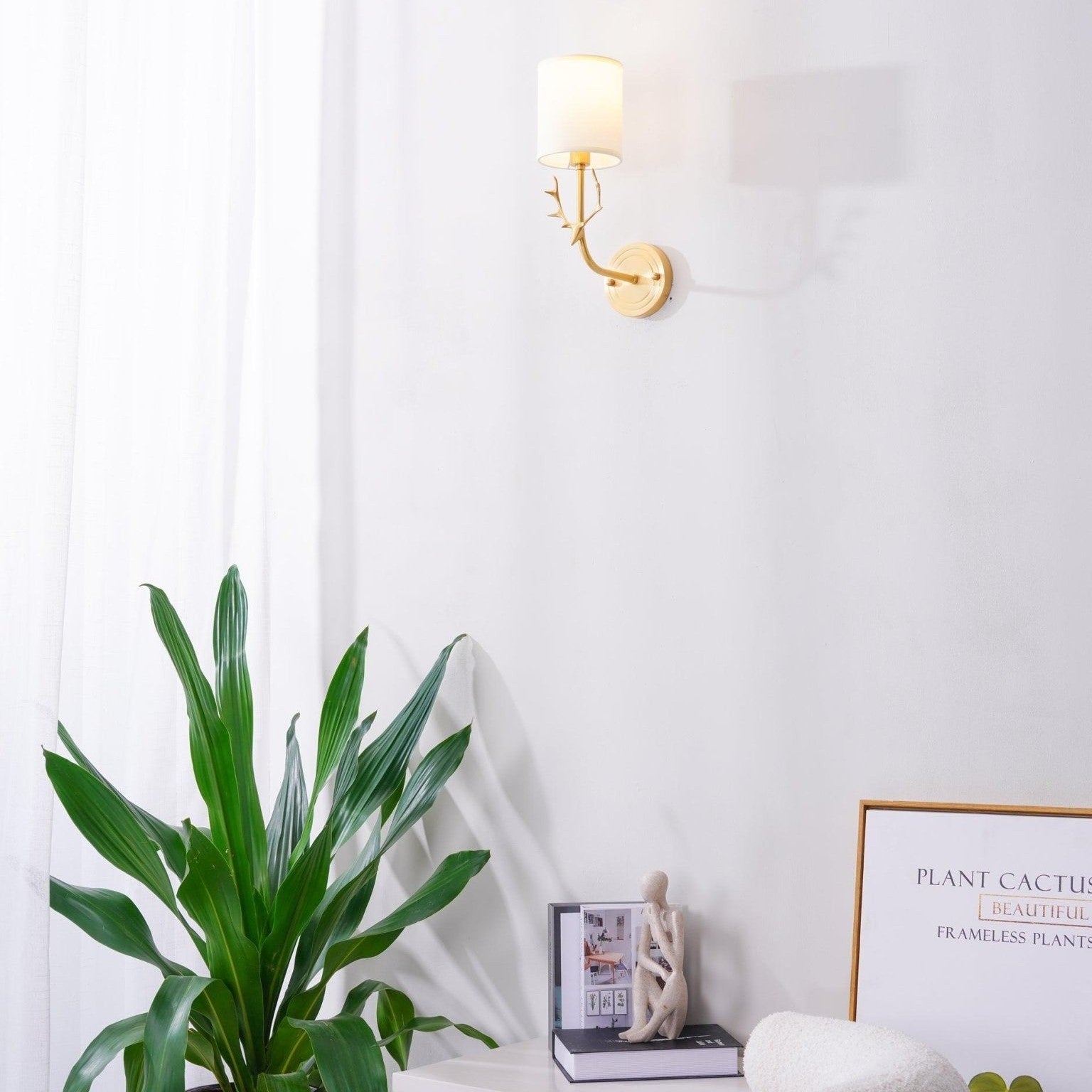 Deer Head Brass Wall Sconce Lighting Lobby