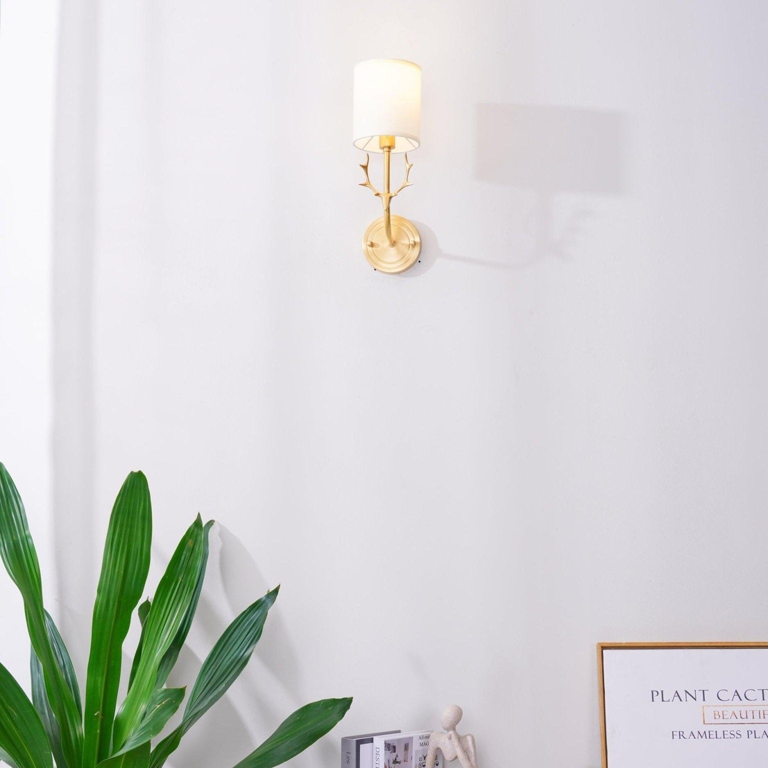 Deer Head Brass Wall Sconce Lighting Lobby