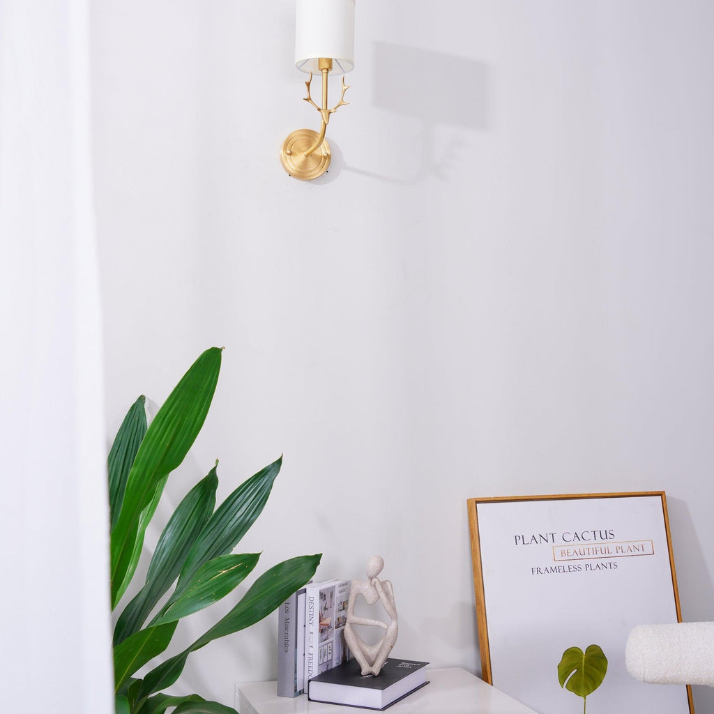 Deer Head Brass Wall Sconce Lighting Lobby
