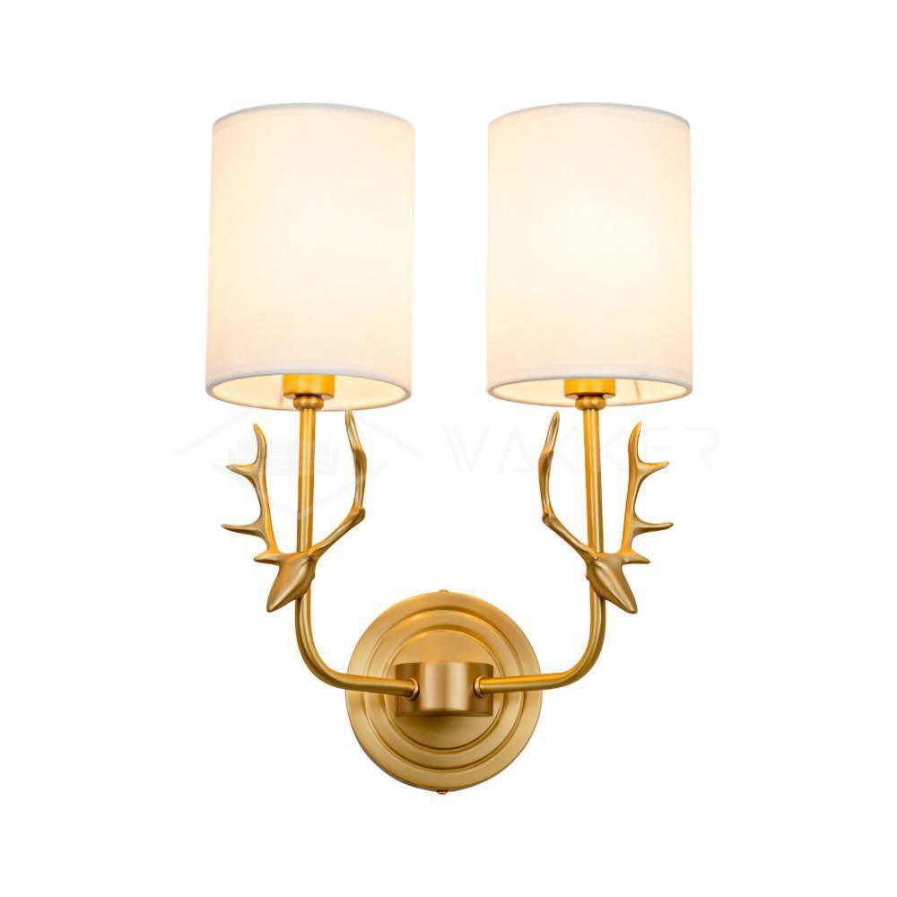 Deer Head Brass Wall Sconce Lighting Lobby