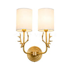 Deer Head Brass Wall Sconce Lighting Lobby