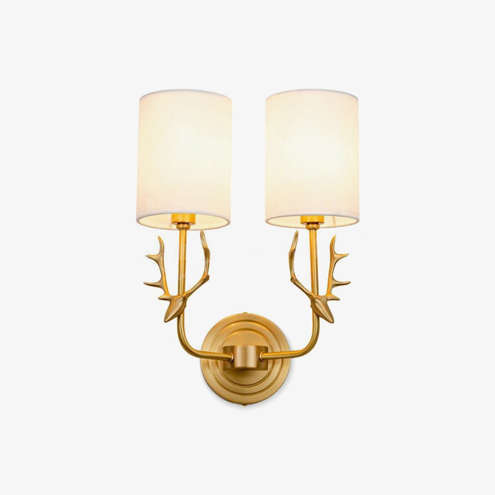 Deer Head Brass Wall Sconce Lighting Lobby