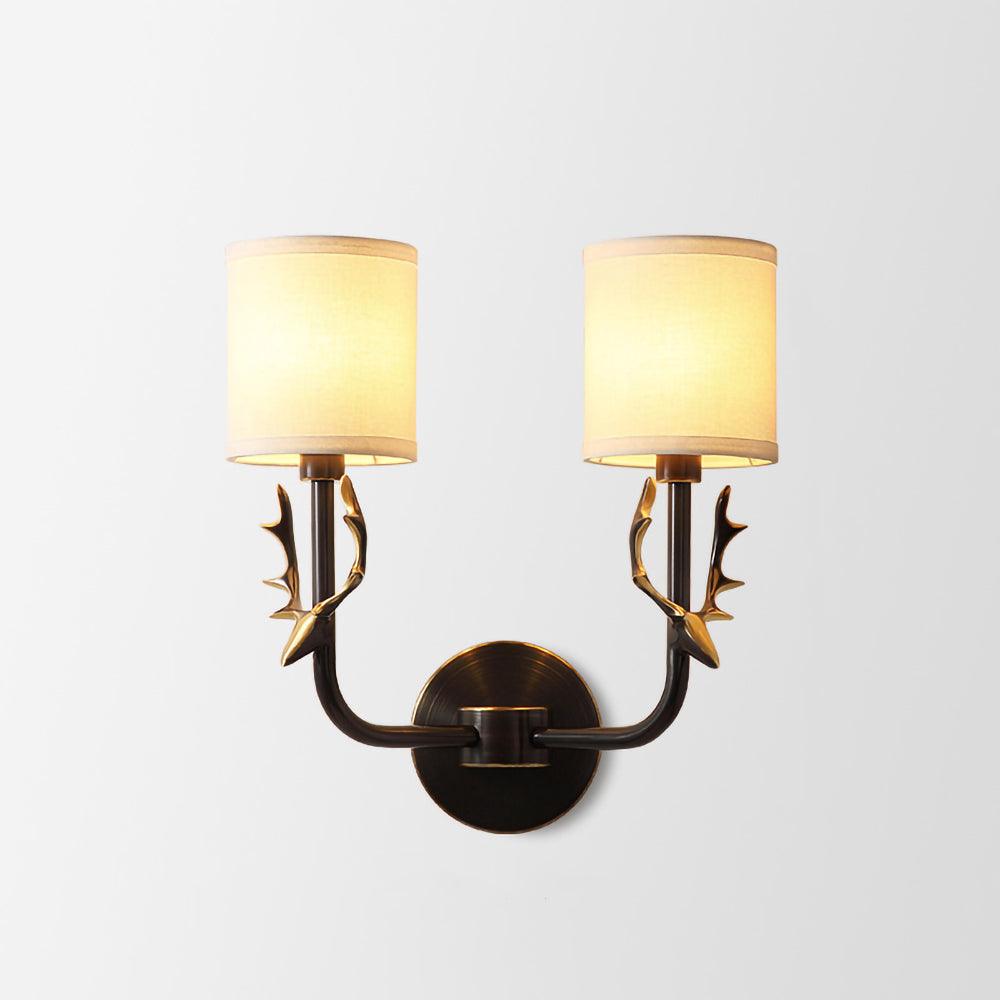 Deer Head Brass Wall Sconce Lighting Lobby
